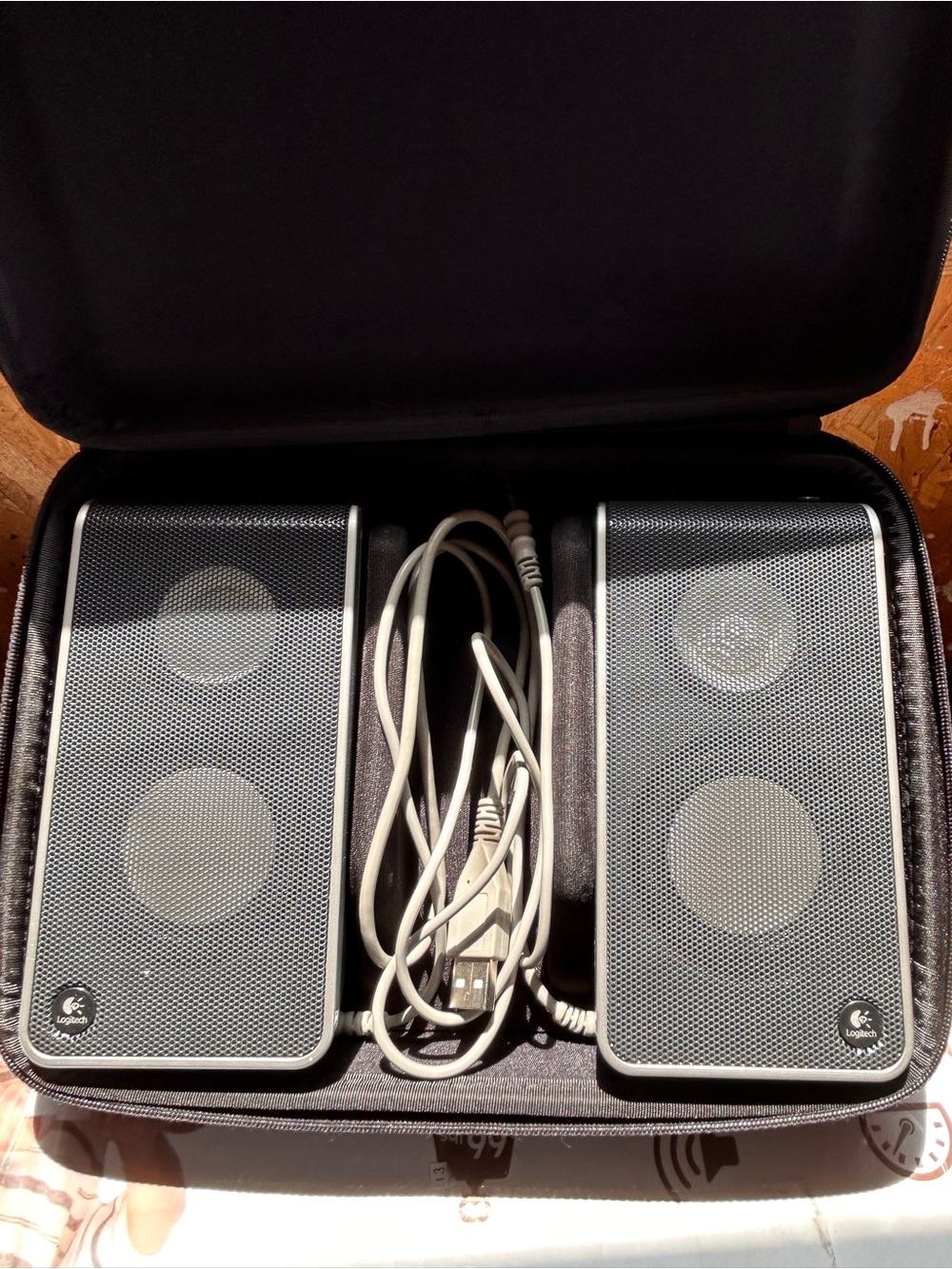 Logitech Portable USB Speakers in Black and Silver